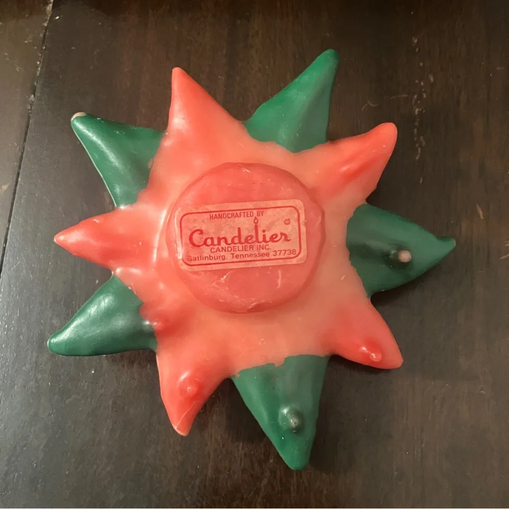 Vintage Candelier Poinsettia Flower Candle